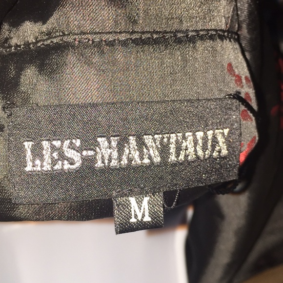 Les-Mantaux Burgundy & Black Swing Jacket Size Medium - Picture 8 of 15